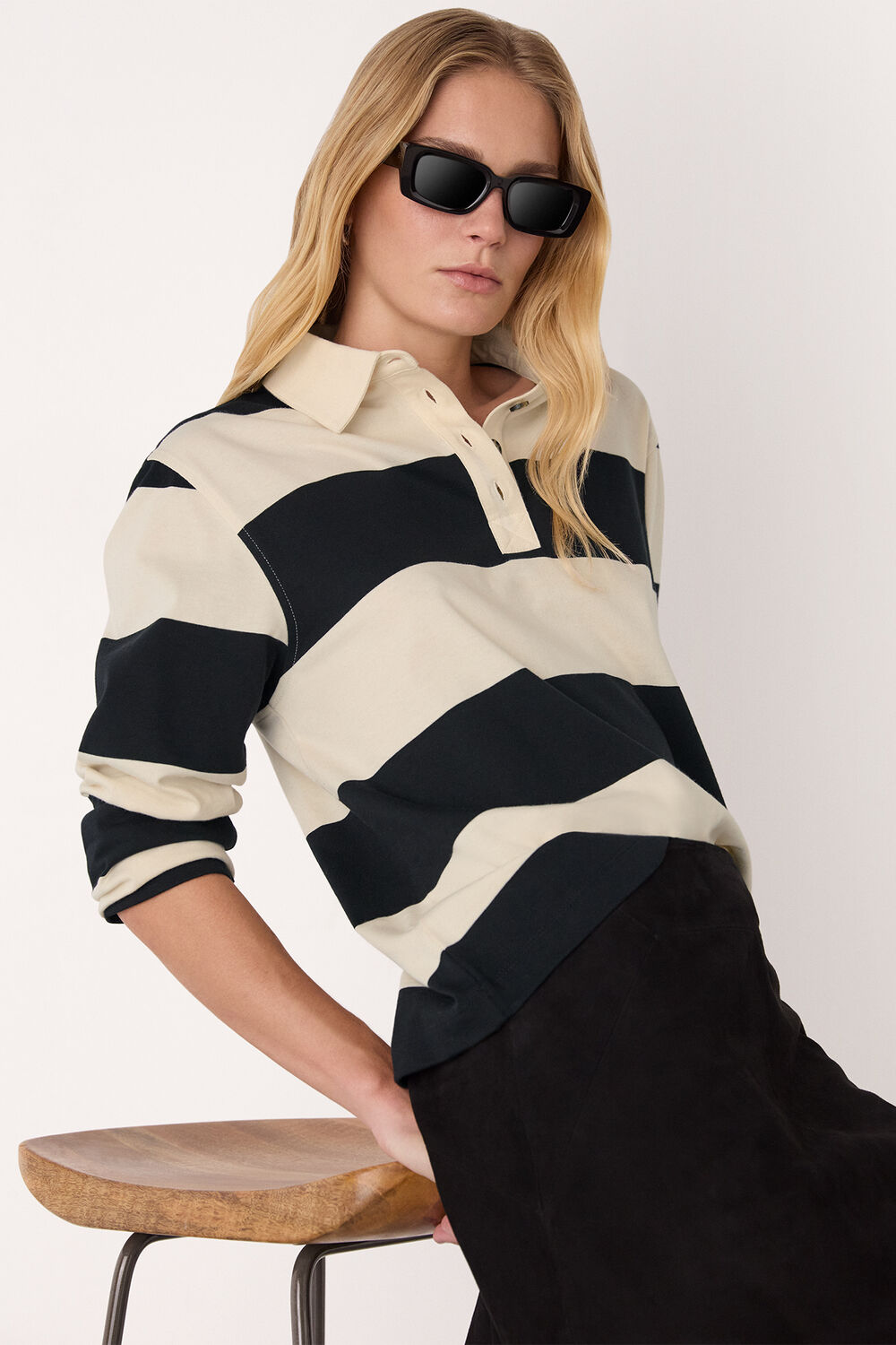 Ivory Stripe Polo Shirt