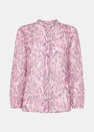 Leopard Pleat Detail Shirt
