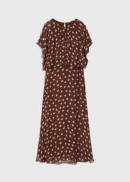Petite Polka Dot Print Midi Dress