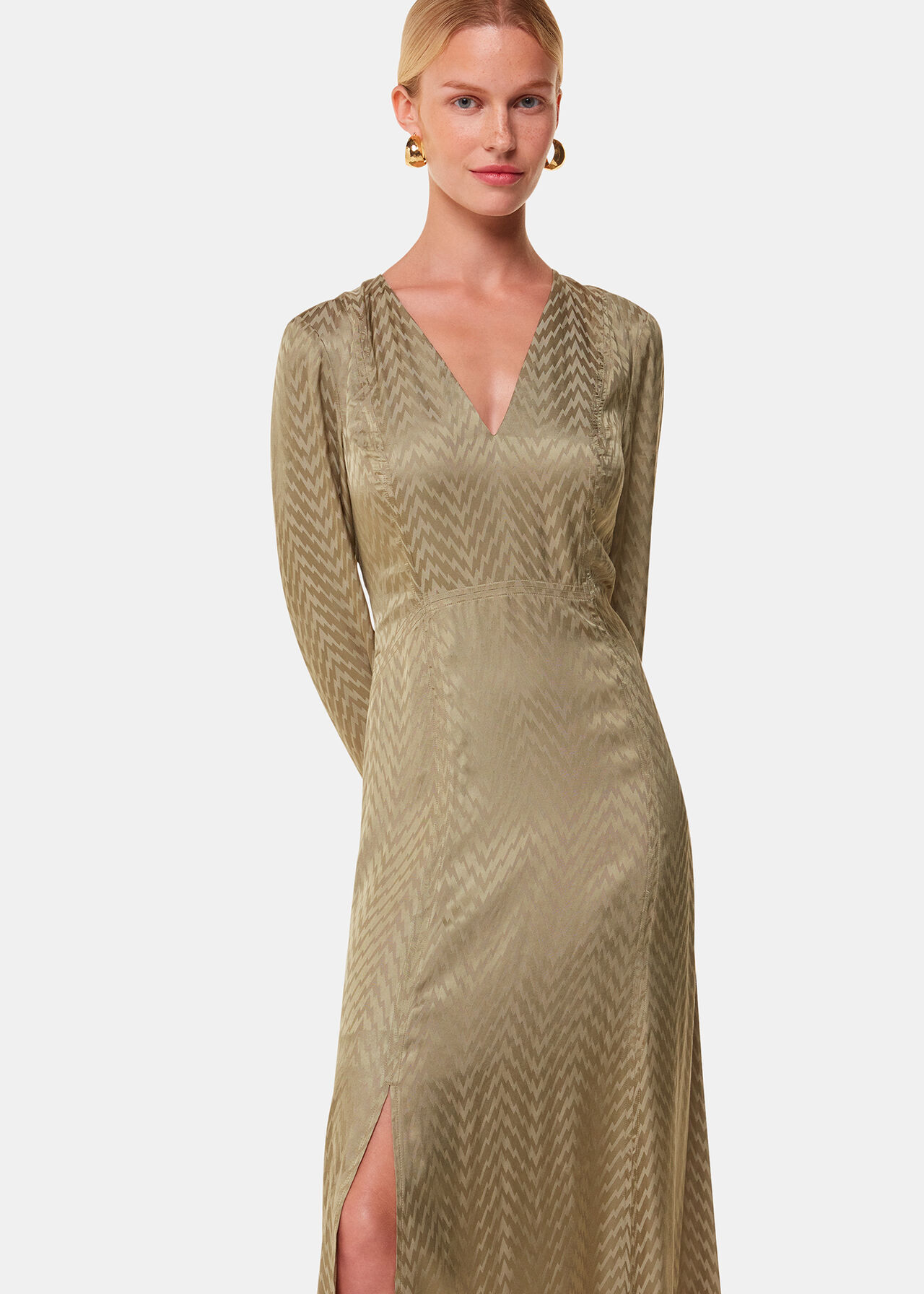 Jacquard Zig Zag Print Dress