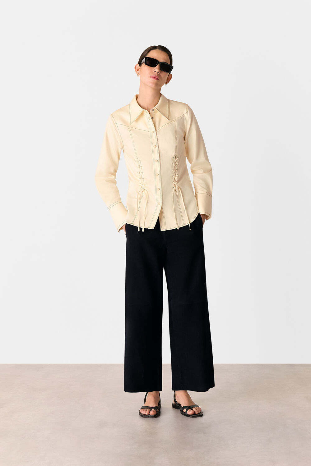 White Addison Lace Detail Shirt