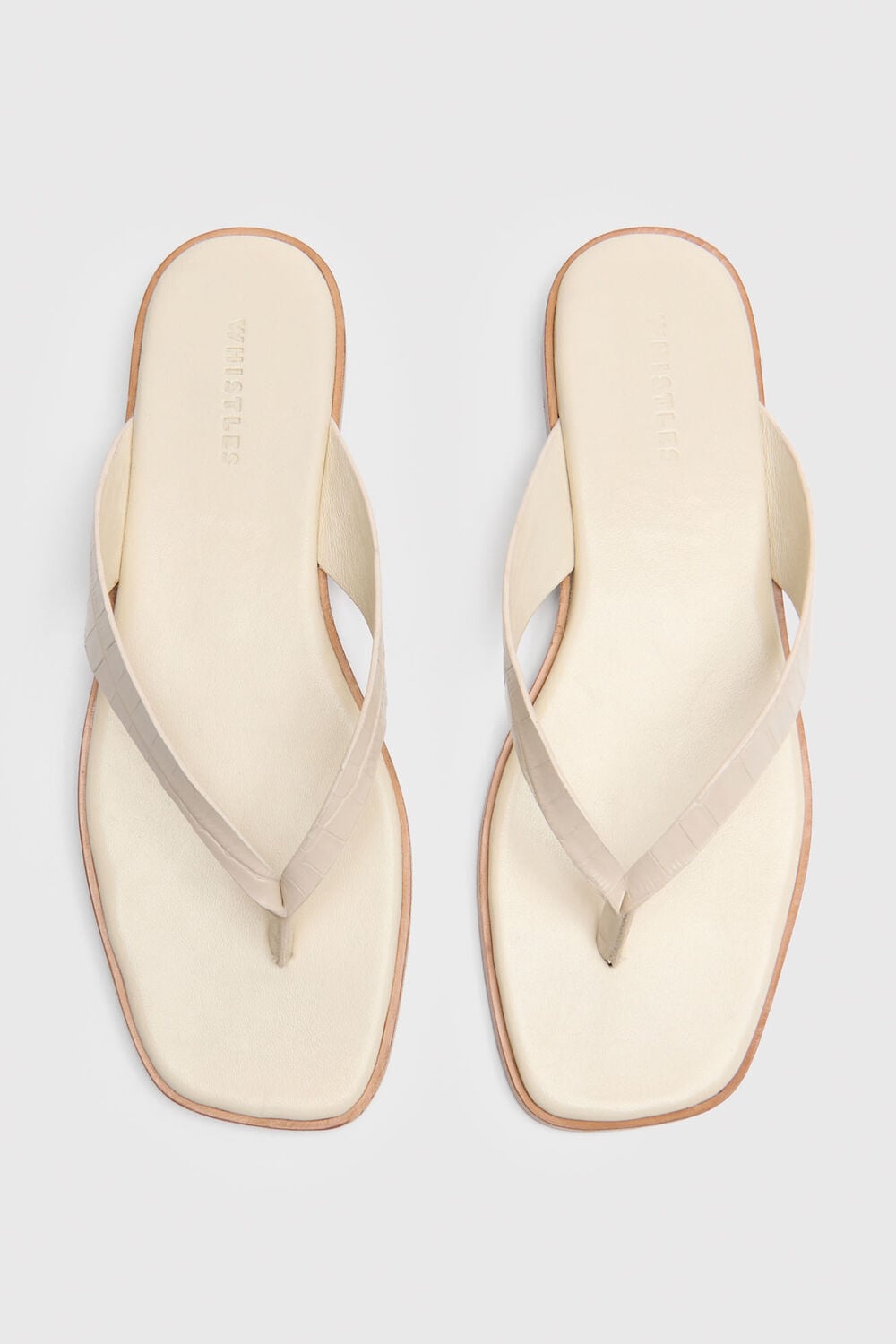 White Croc Embossed Flip Flop
