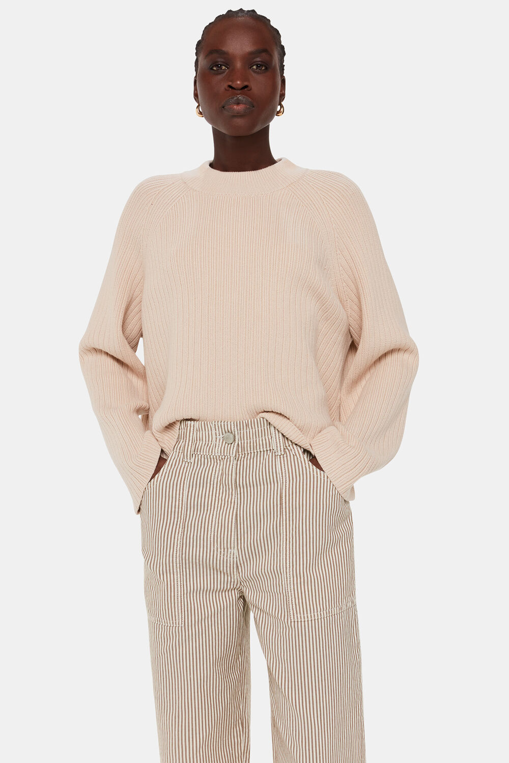 Brown Tessa Stripe Casual Trouser
