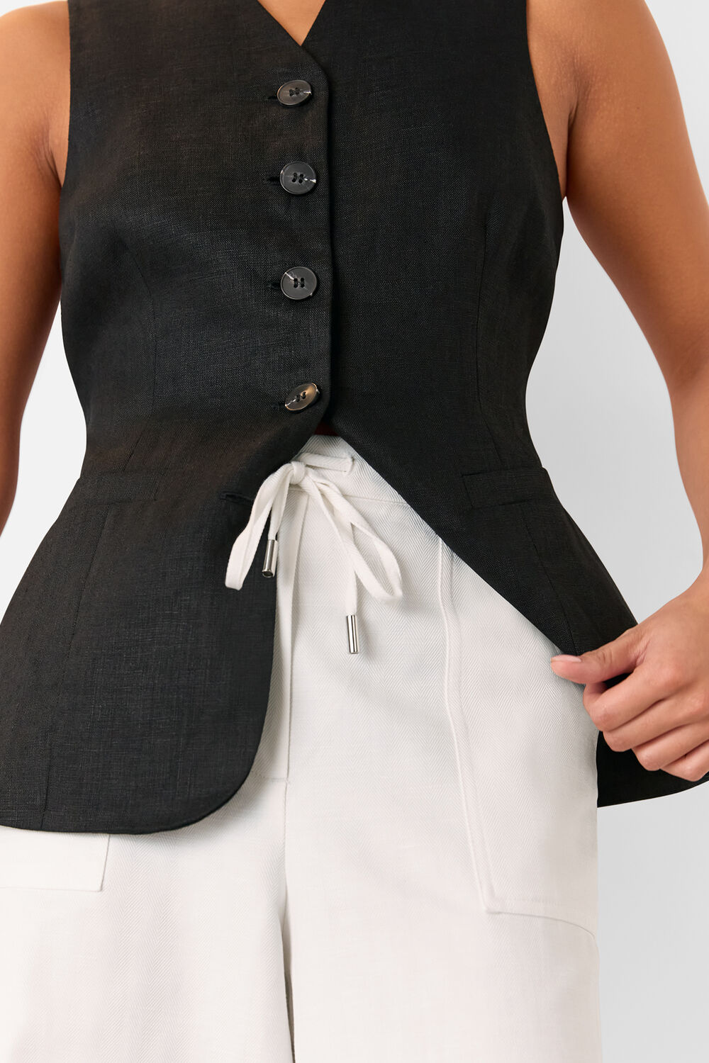 Petite Leona Linen Blend Trouser