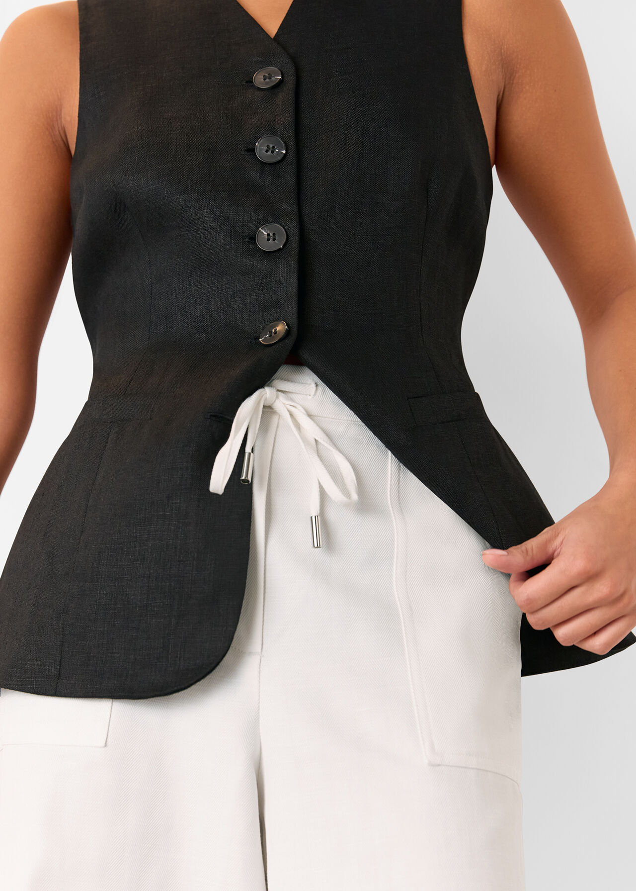 Petite Leona Linen Blend Trouser