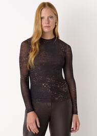 Spotted Animal Mesh Top