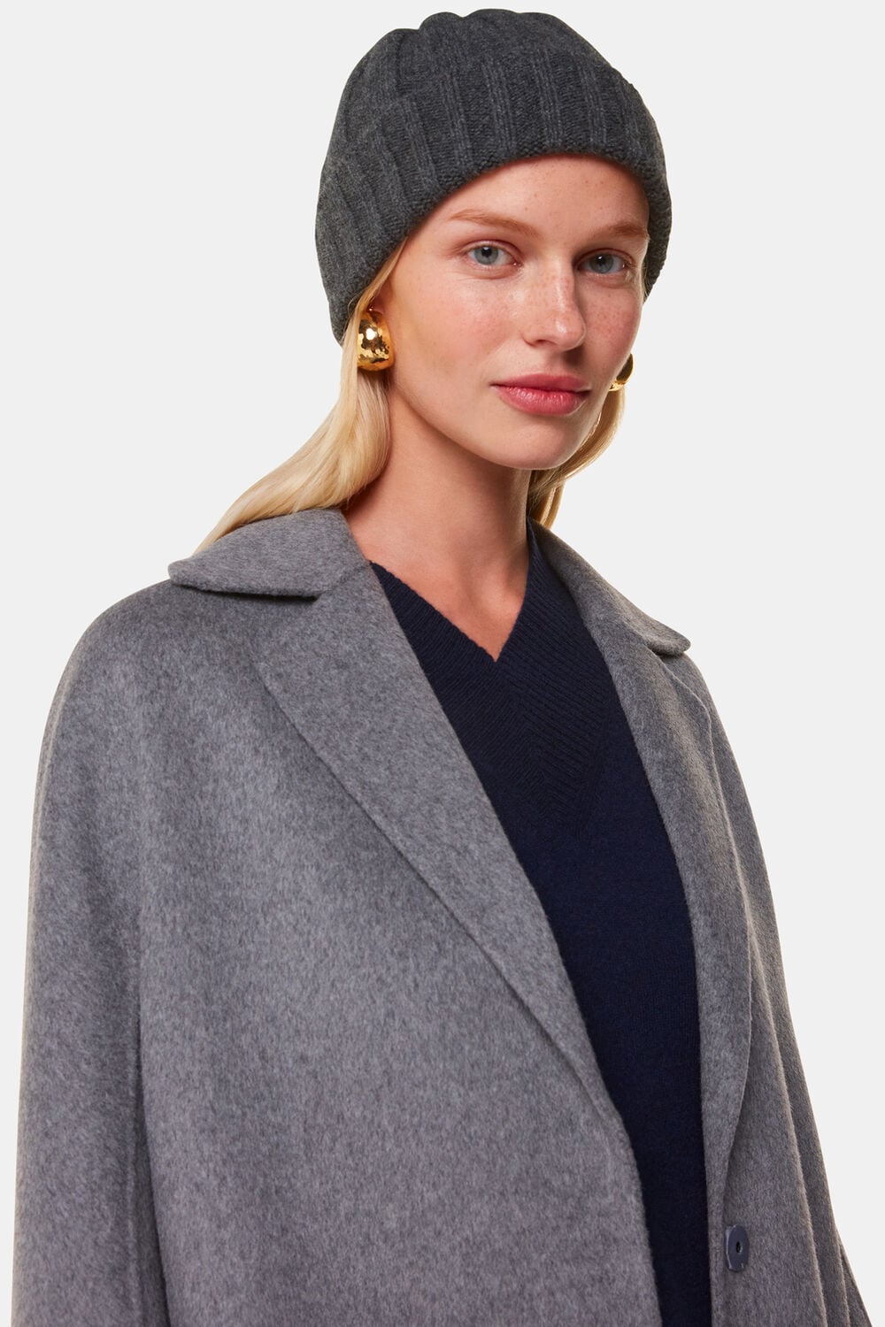 Dark Grey Cashmere Wool Blend Hat