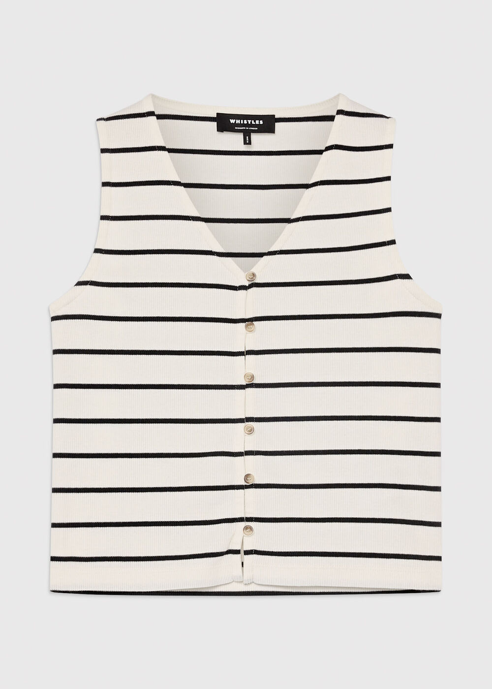 Stripe Button Front Tank