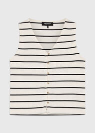 Stripe Button Front Tank