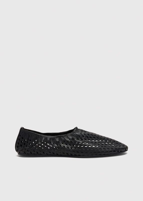 Black Lasercut Ballet Pump
