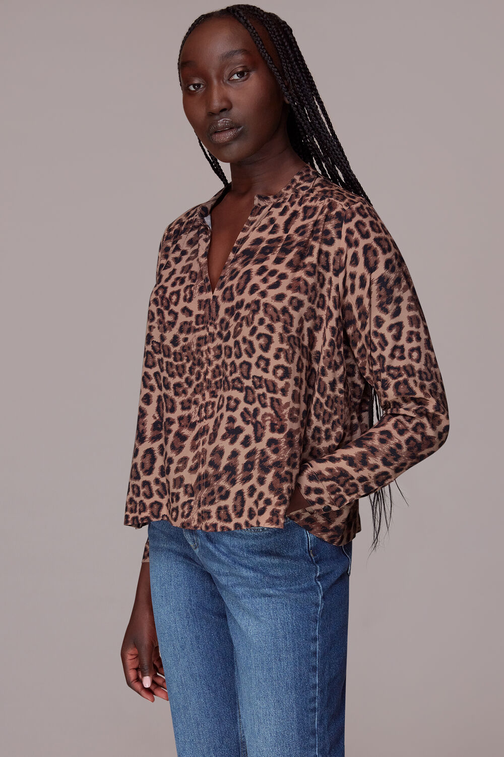 Meara Jungle Cheetah Blouse
