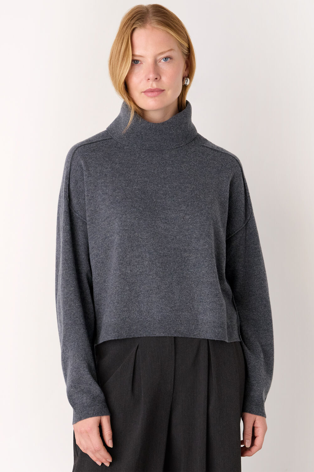 Wool Cowl Neck Knit Jumper