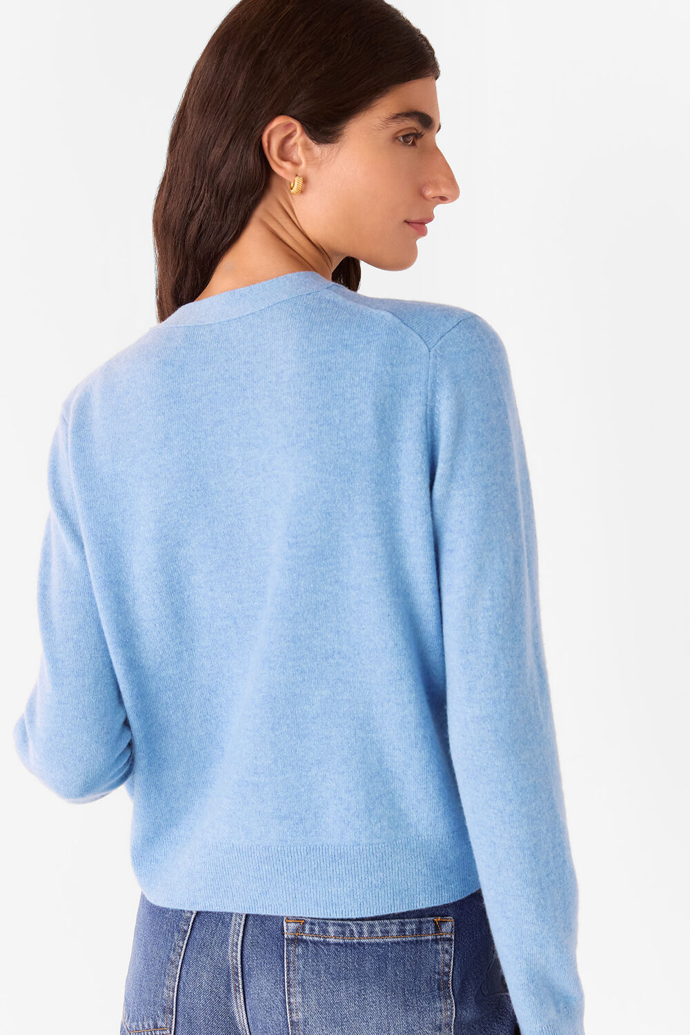 Button Front V Neck Cardigan