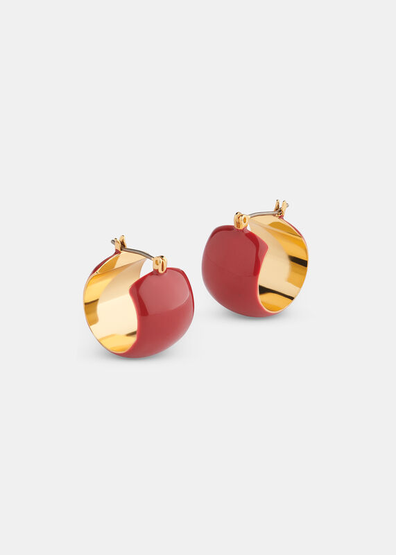 Red Enamel Wide Hoop