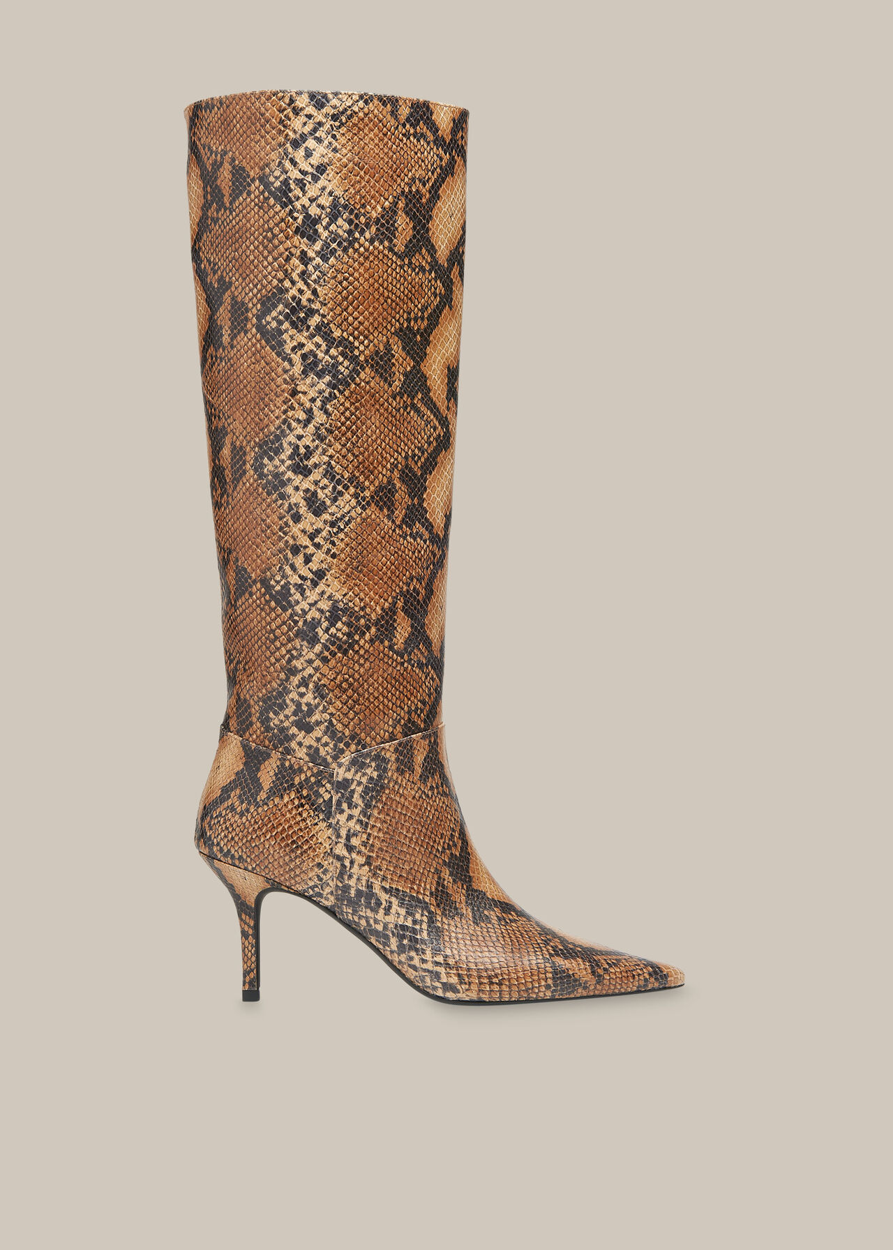 Conna Snake Knee High Boot Brown/Multi