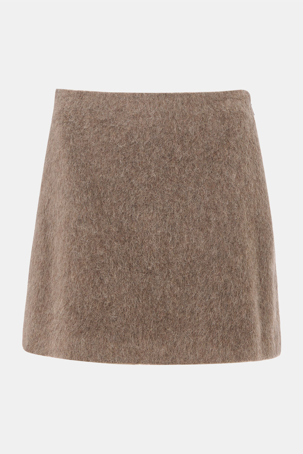 Taupe Wool Mini Skirt