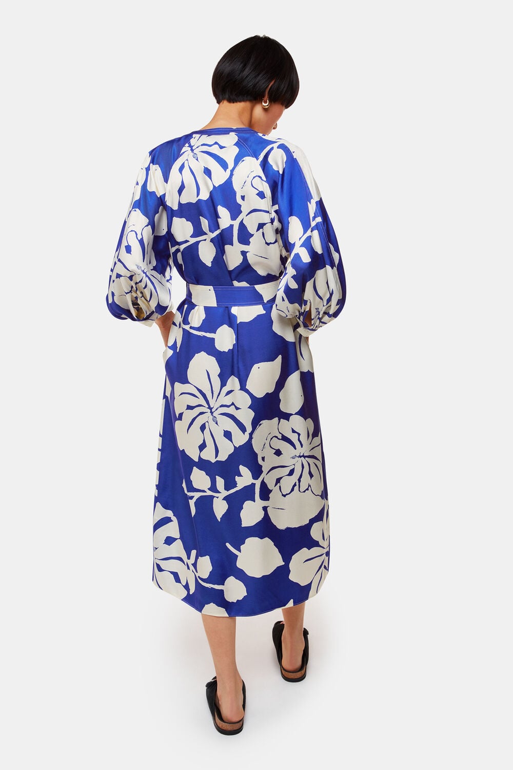 Blue Hibiscus Print Mabel Dress