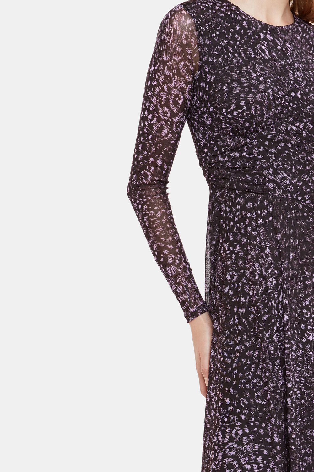 Feather Leopard Mesh Dress