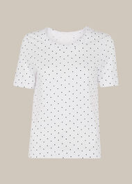 Rosa Double Trim Spot T-Shirt White/Multi