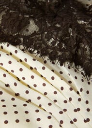 Lace V Neck Spot Midi Dress