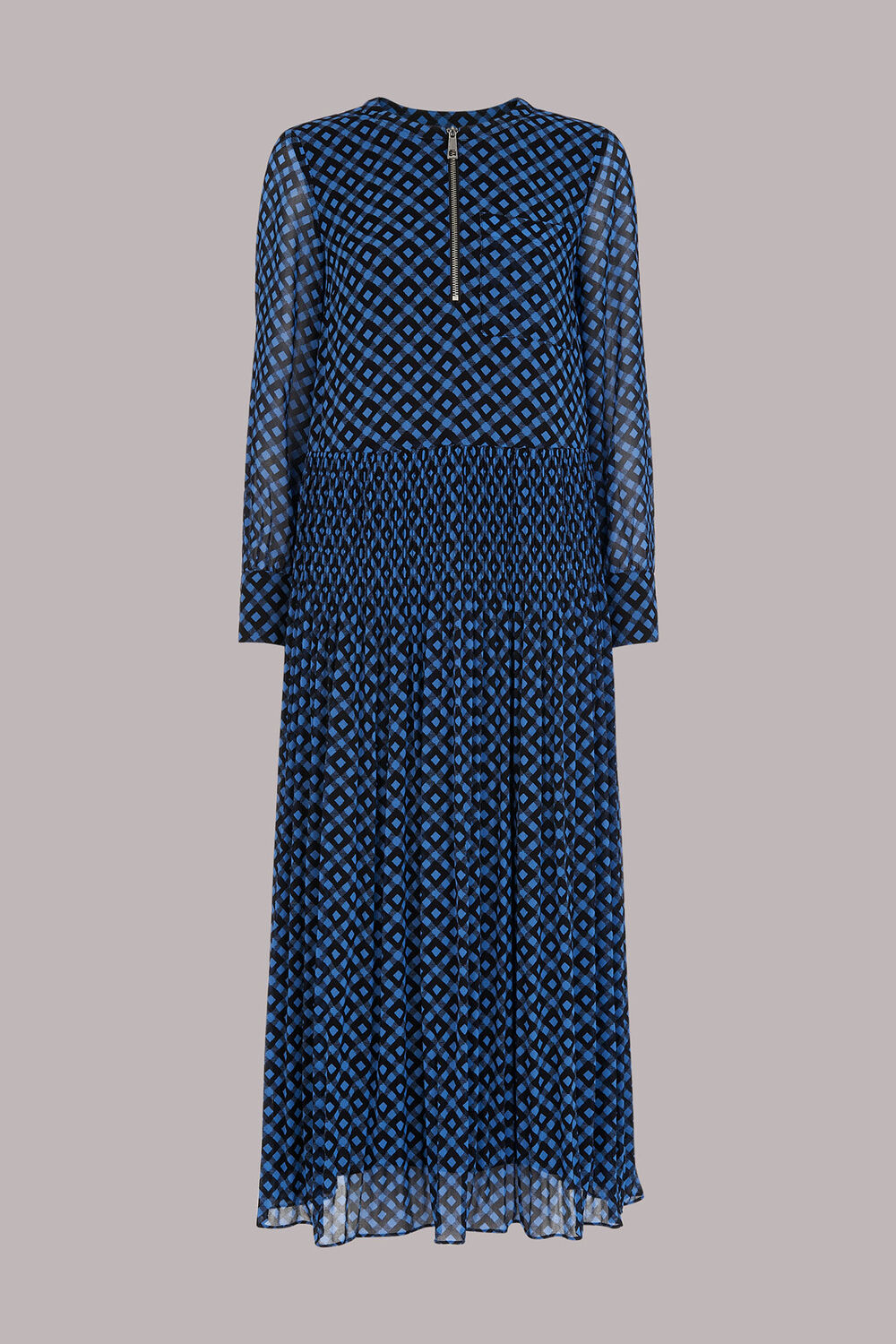 Gingham Check Pleated Dress