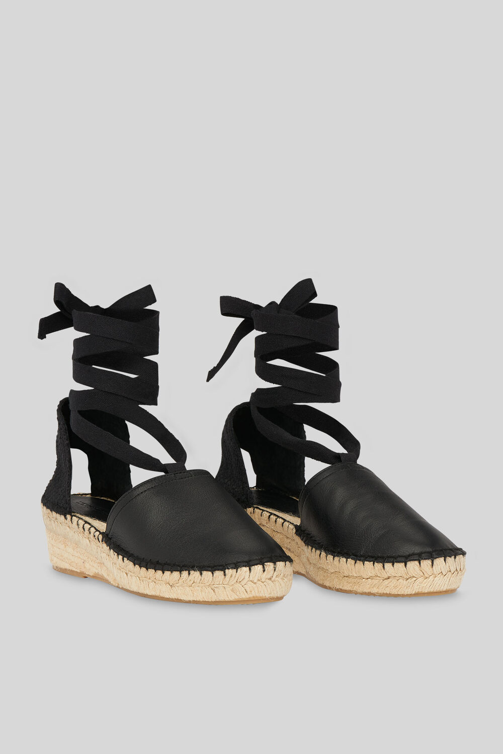 River Espadrille Tie Sandal Black