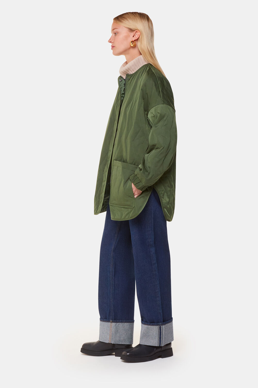 Khaki Esther Quilted Coat