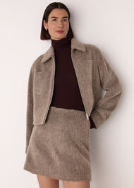 Zip Through Wool Blend Jacket