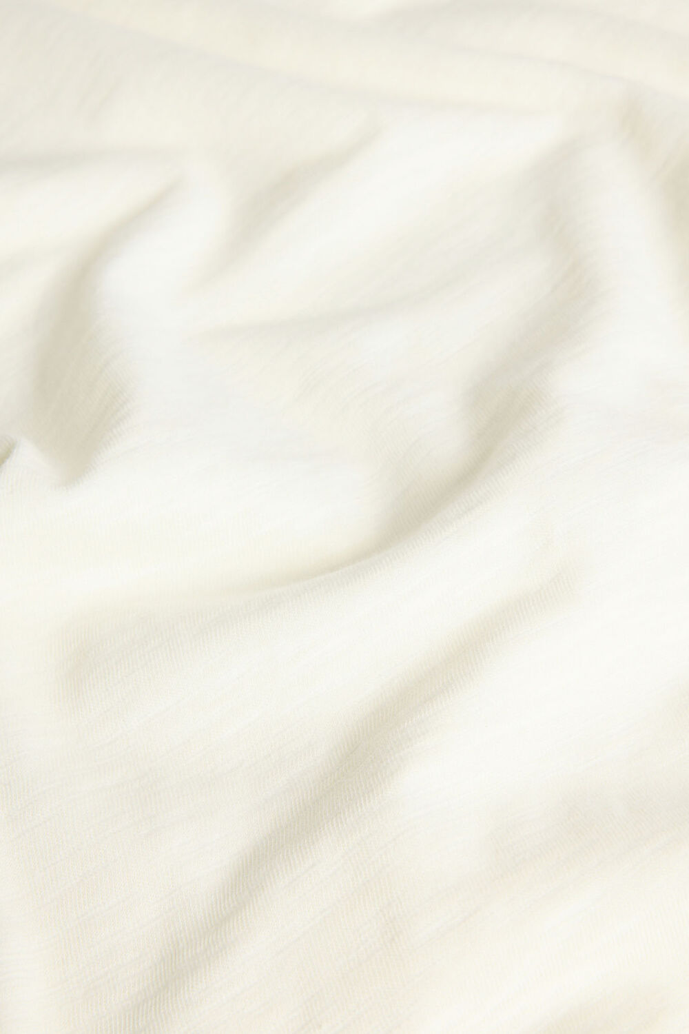 Ivory Round Neck Gathered Sleeve Tee