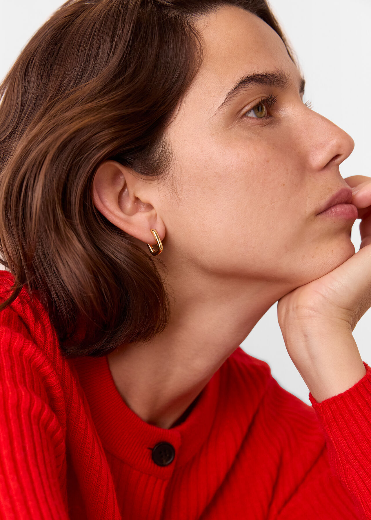 Rectangular Huggie Earring