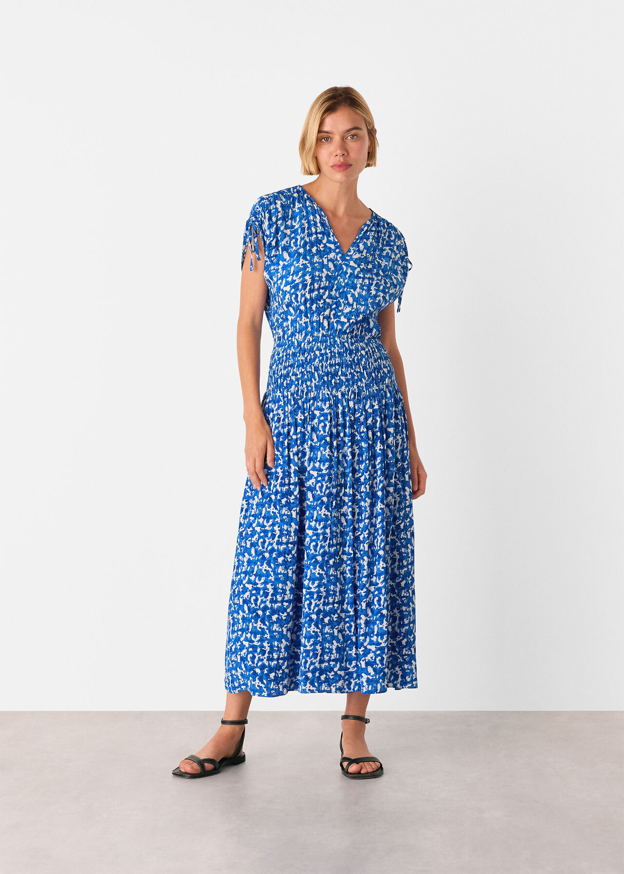 Brushed Stroke Midi Dress