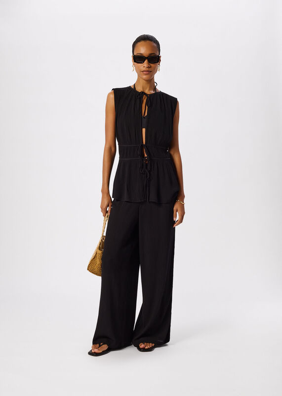 Black Tie Front Beach Top