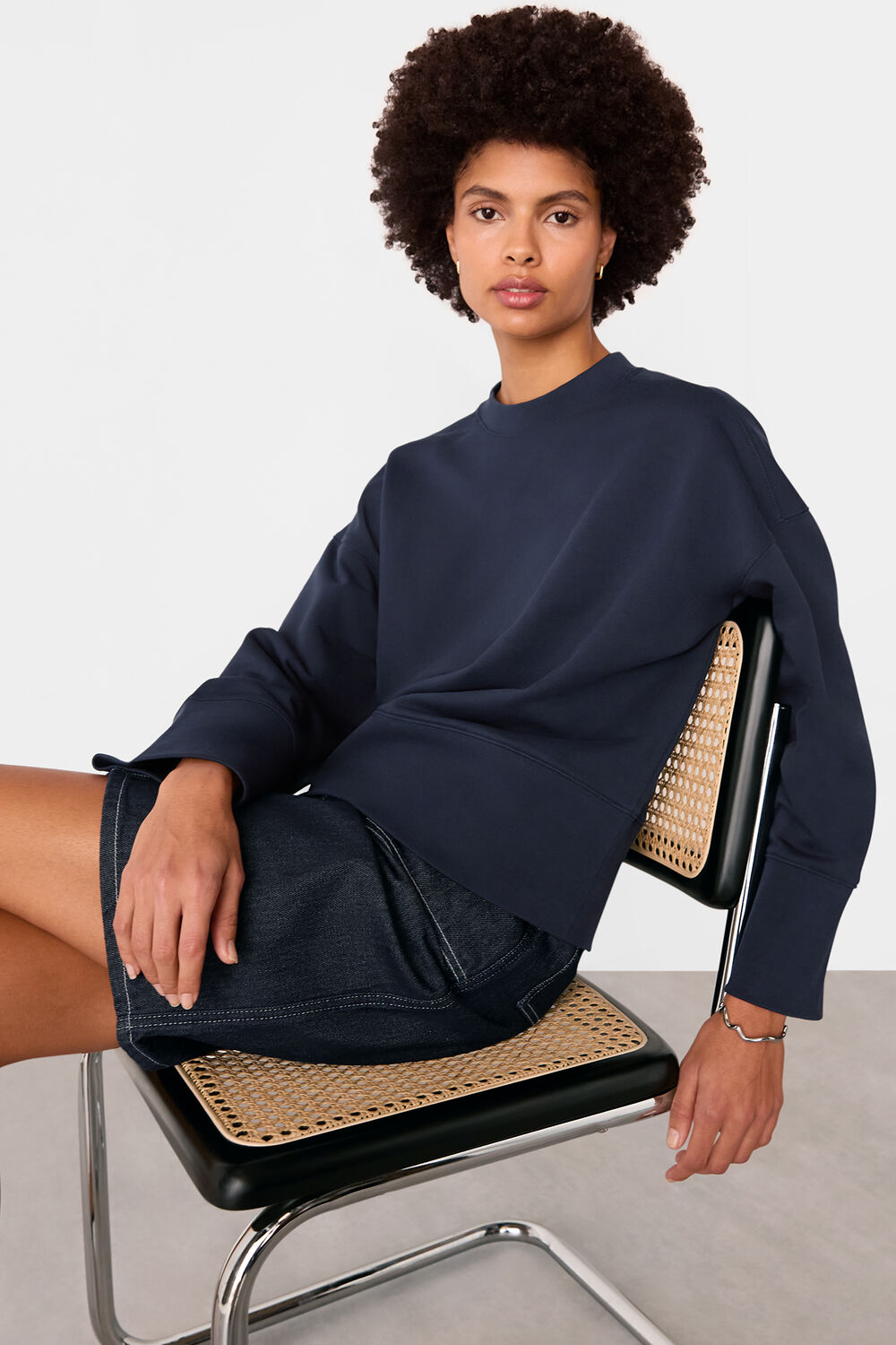 Rib Cuff Detail Jersey Sweat