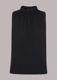Ruched Neck Sleeveless Top