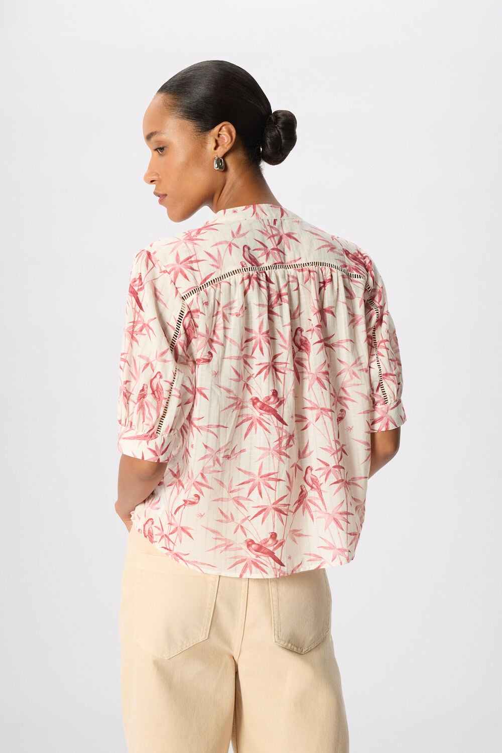 Tropical Bird Textured Shirt