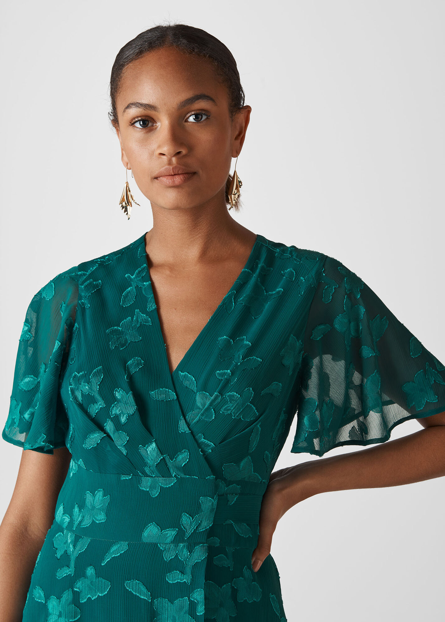 Green Robyn Jacquard Maxi Dress WHISTLES