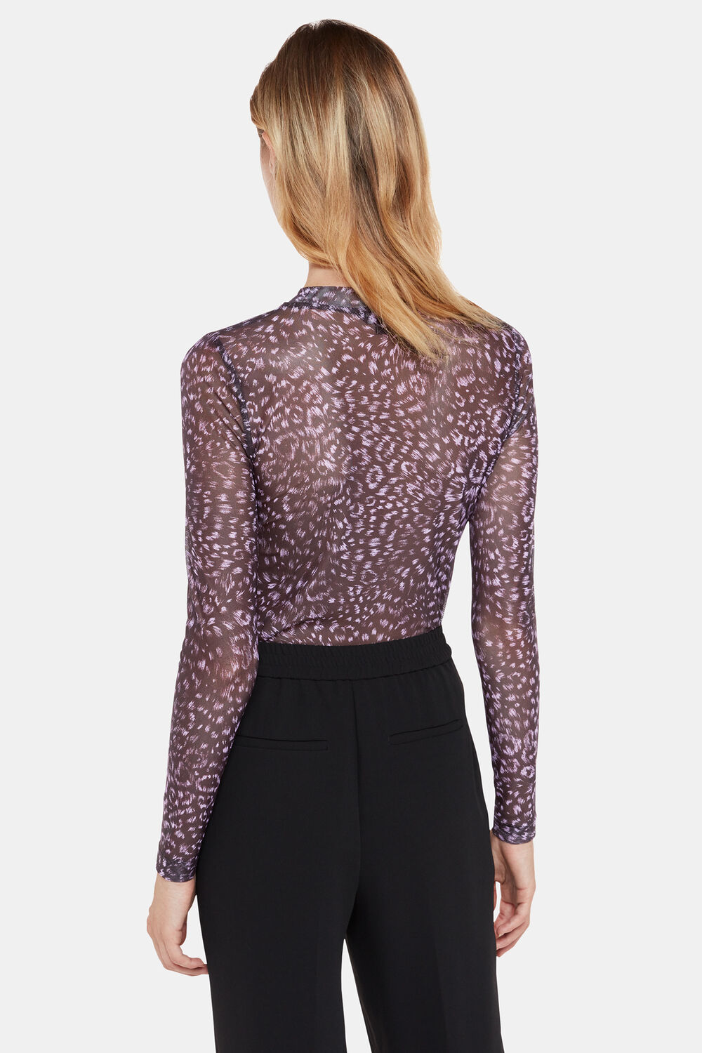 Feather Leopard Mesh Top