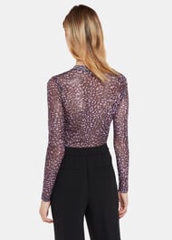 Feather Leopard Mesh Top
