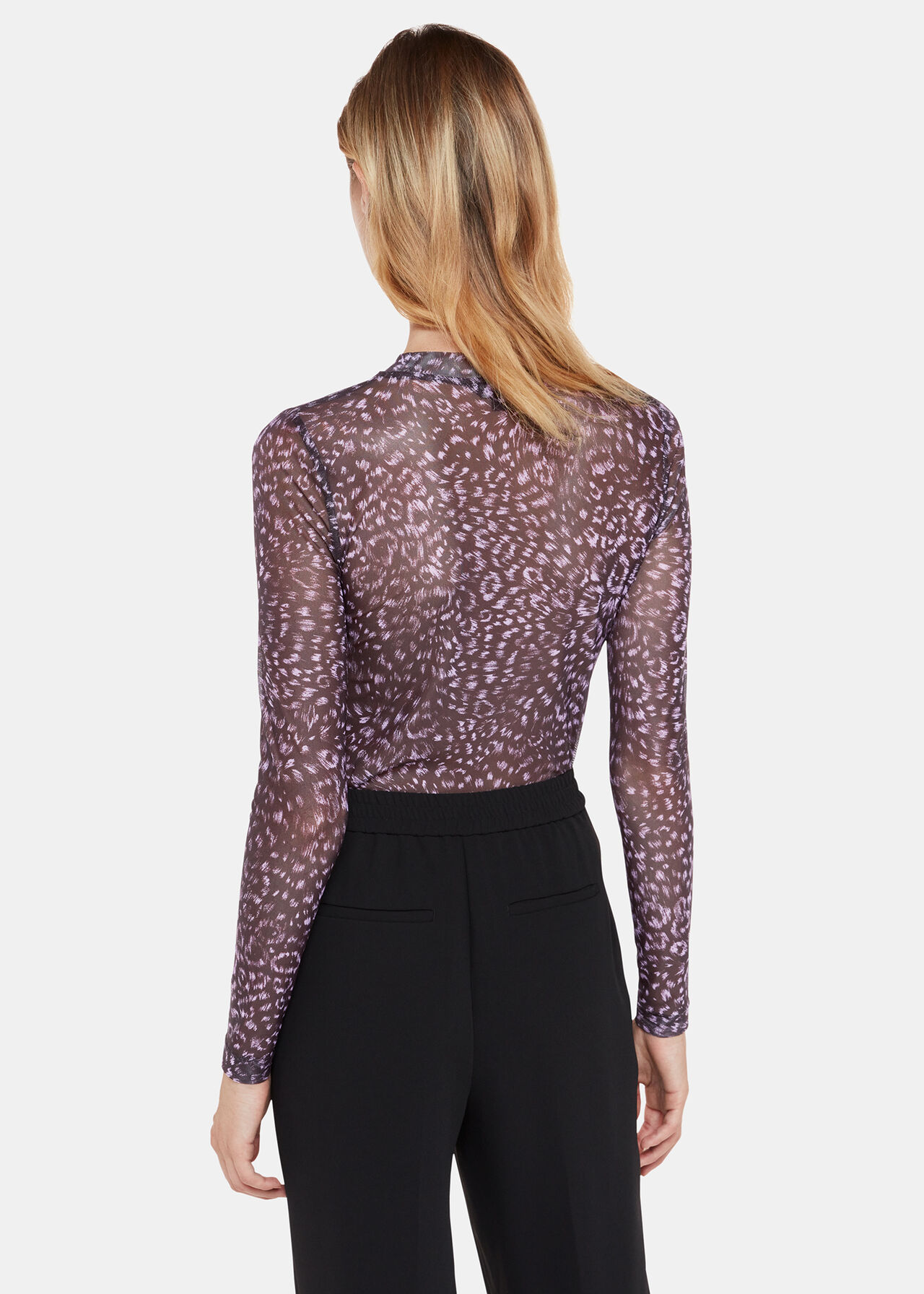 Feather Leopard Mesh Top