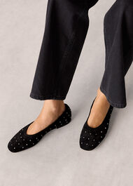 Karina Suede Stud Ballet Pump