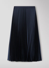 Satin Pleated Midi Skirt
