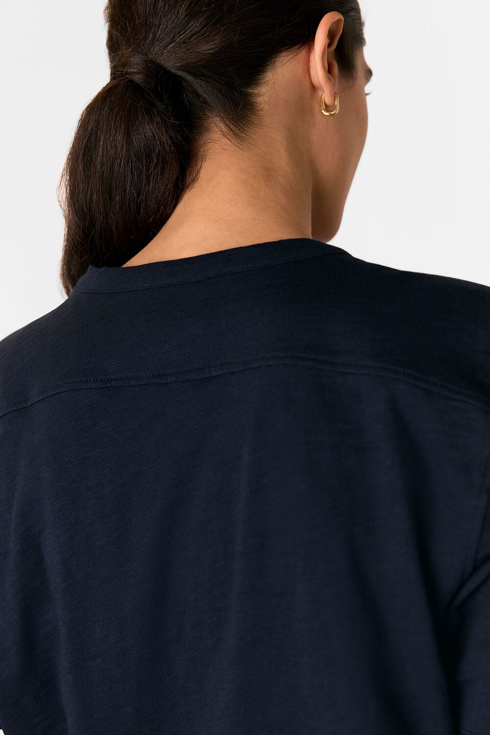 Ella V Neck Button Through Tee