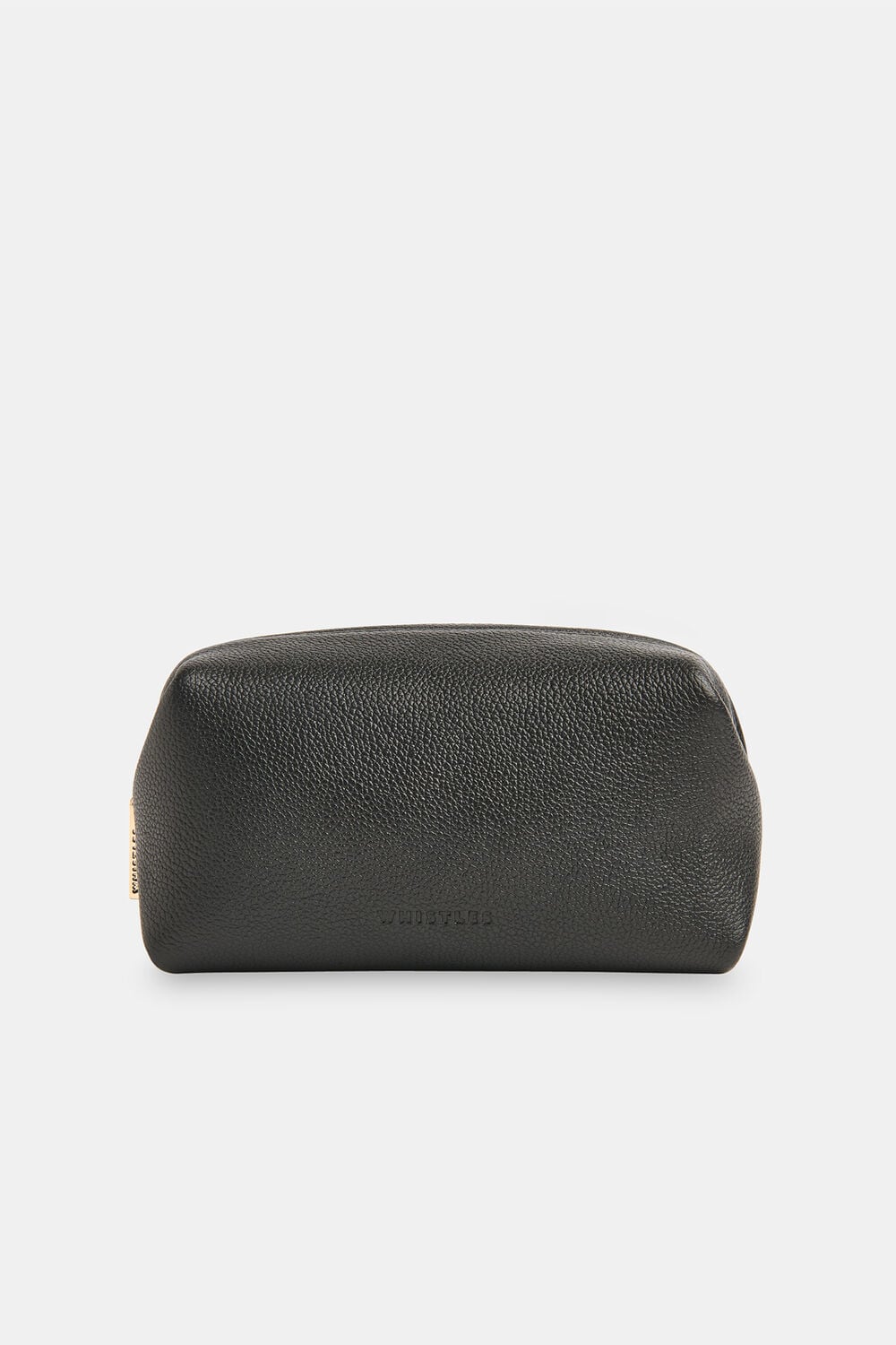 Black Ria Mini Leather Zip Pouch