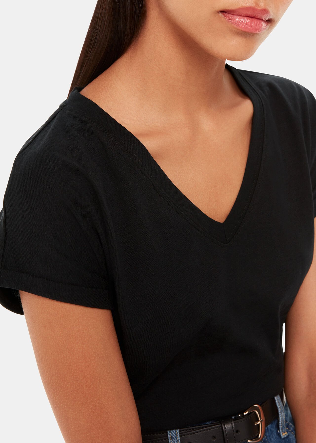 Willa V-Neck Cap Sleeve Tee