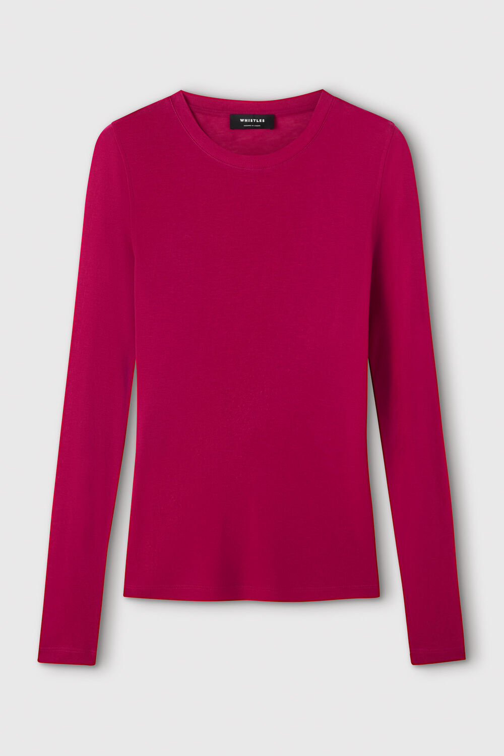 Pink Wool Mix Jersey Crew Neck