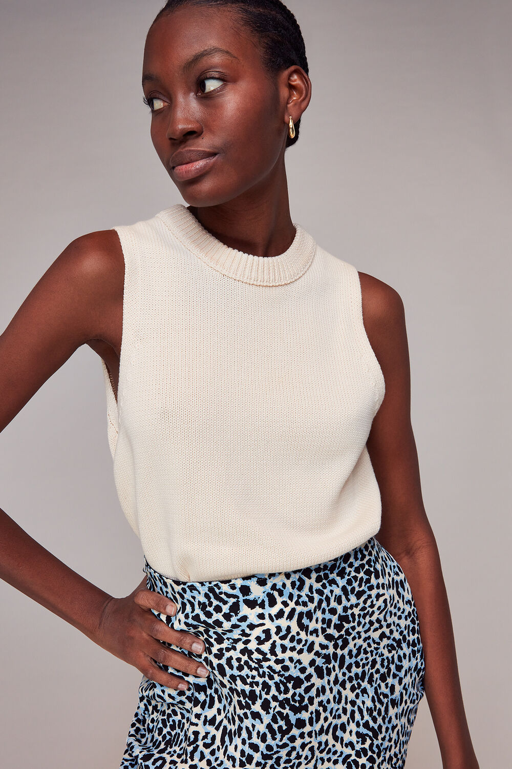 Abstract Cheetah Silk Skirt