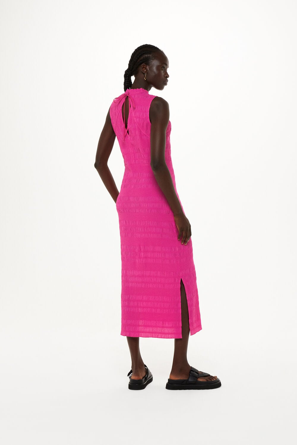 Maya Plisse Midi Dress