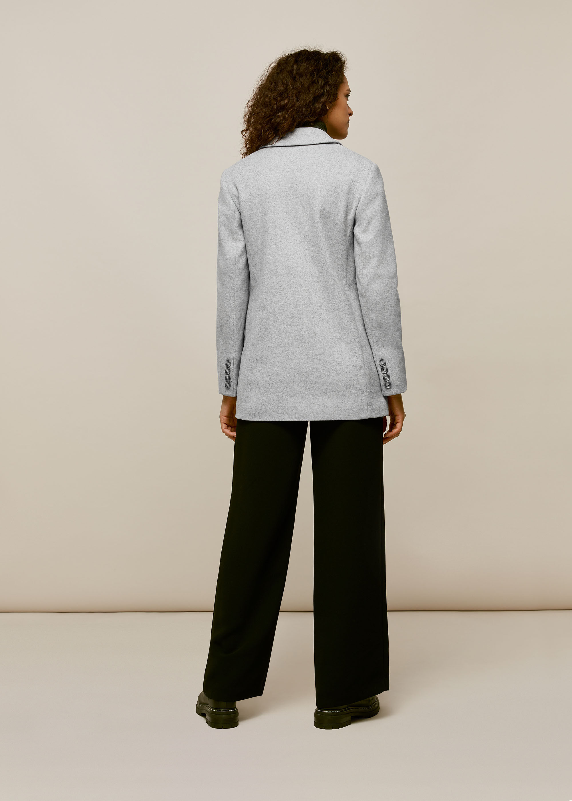Grey Marl Oversized Wool Blazer