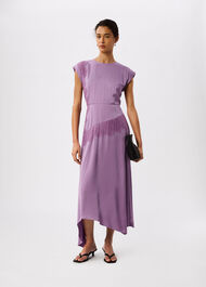 Lace Insert Asymmetric Dress