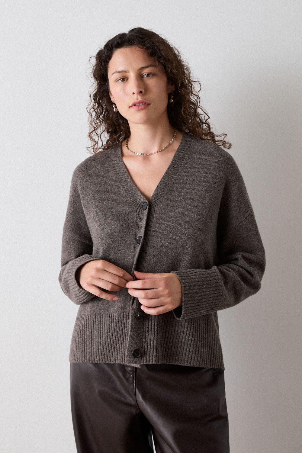 Wool V Neck Cardigan